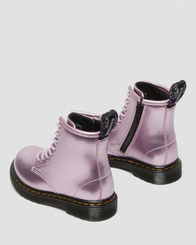 Pink Kids' Dr Martens Toddler 1460 Metallic Lace Up Boots | CA 696LIS